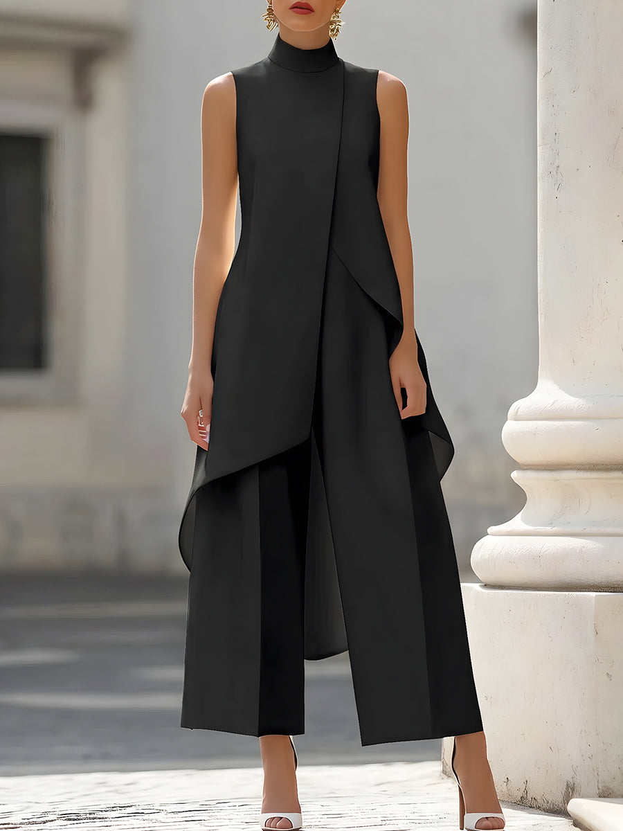 Purple | Wide-leg jumpsuit with an elegant drape