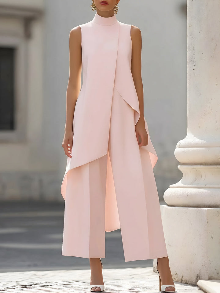 Purple | Wide-leg jumpsuit with an elegant drape