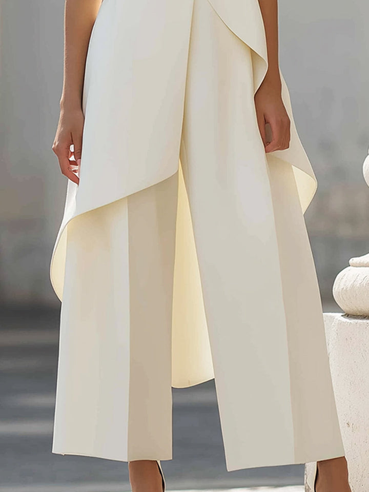 Purple | Wide-leg jumpsuit with an elegant drape