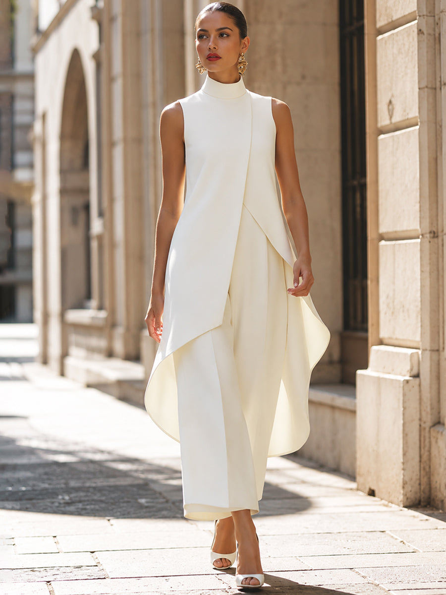 Purple | Wide-leg jumpsuit with an elegant drape