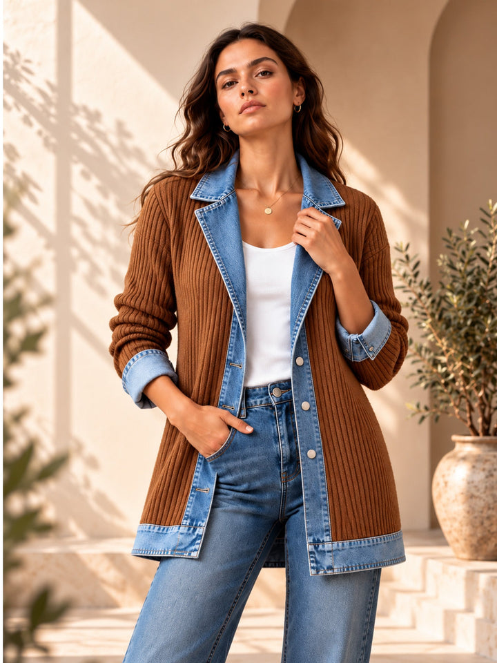 Amy | Elegant women's ribbed coat