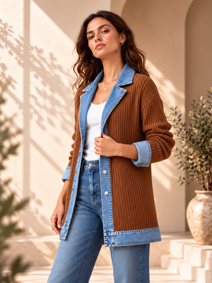 Amy | Elegant women's ribbed coat