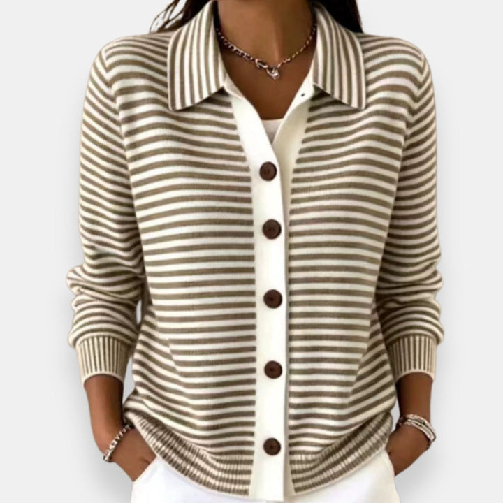 Amara |  Striped Button Cardigan