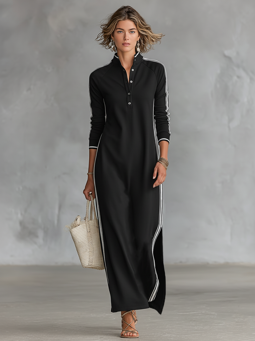 Alana | Minimalist Button-Down Maxi Dress