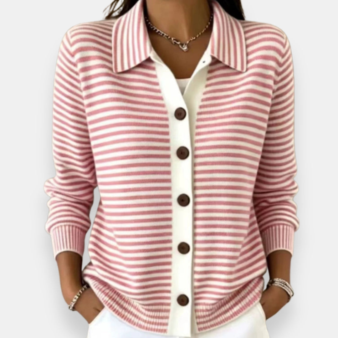 Amara |  Striped Button Cardigan