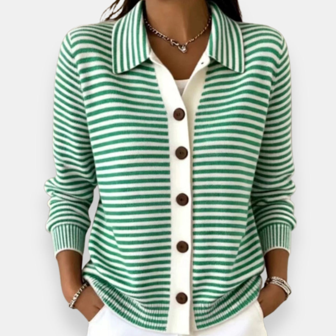 Amara |  Striped Button Cardigan
