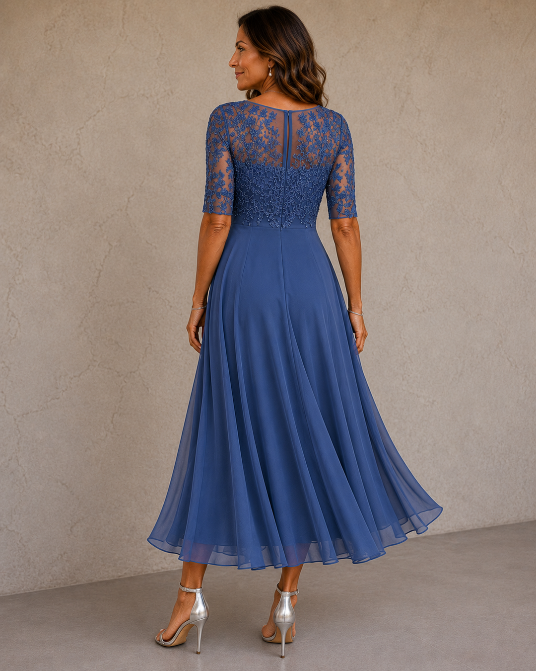 Celeste | Lace and Chiffon Dress