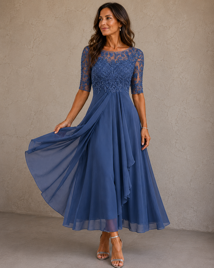 Celeste | Lace and Chiffon Dress