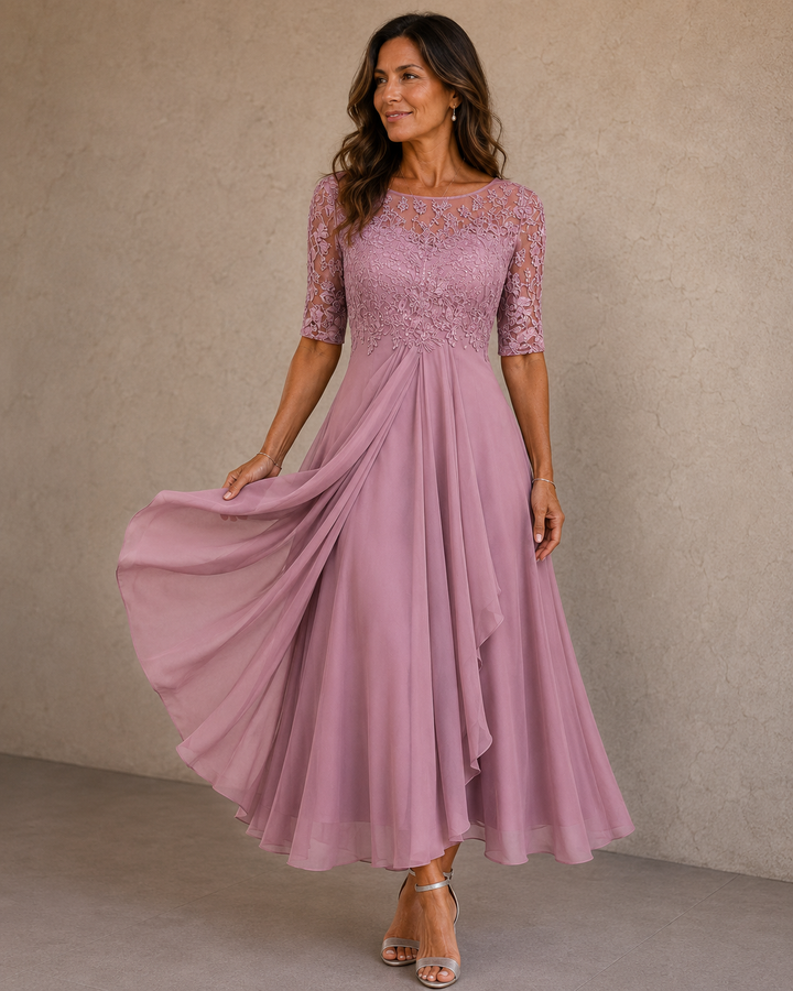 Celeste | Lace and Chiffon Dress