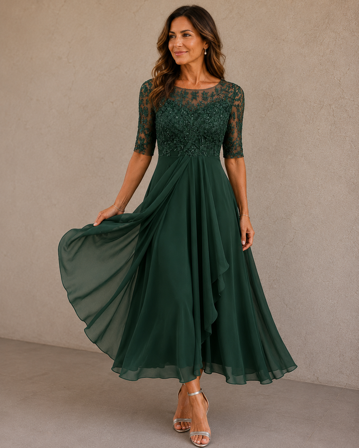 Celeste | Lace and Chiffon Dress