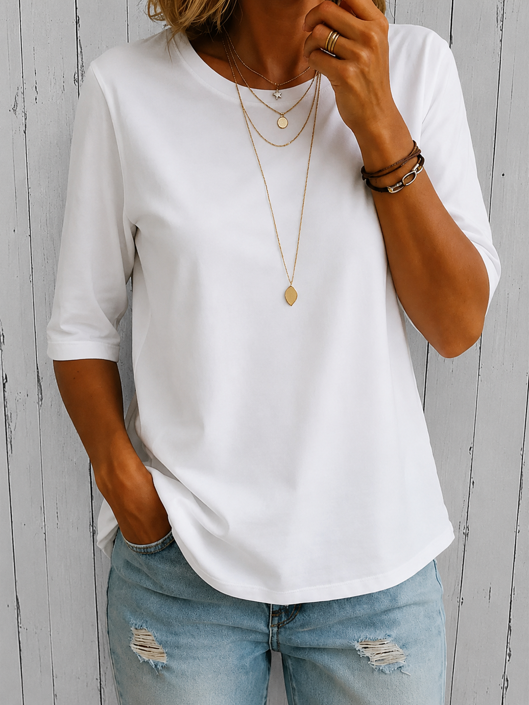 Ashley | Relaxed Everyday Half-Sleeve Tee