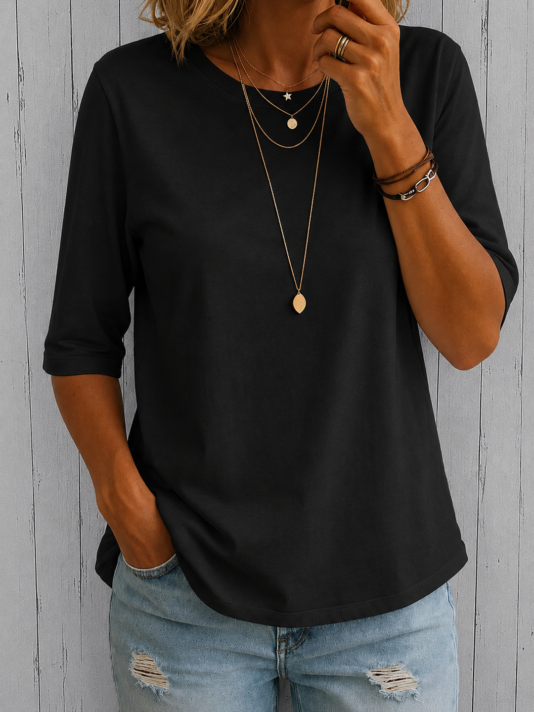 Ashley | Relaxed Everyday Half-Sleeve Tee