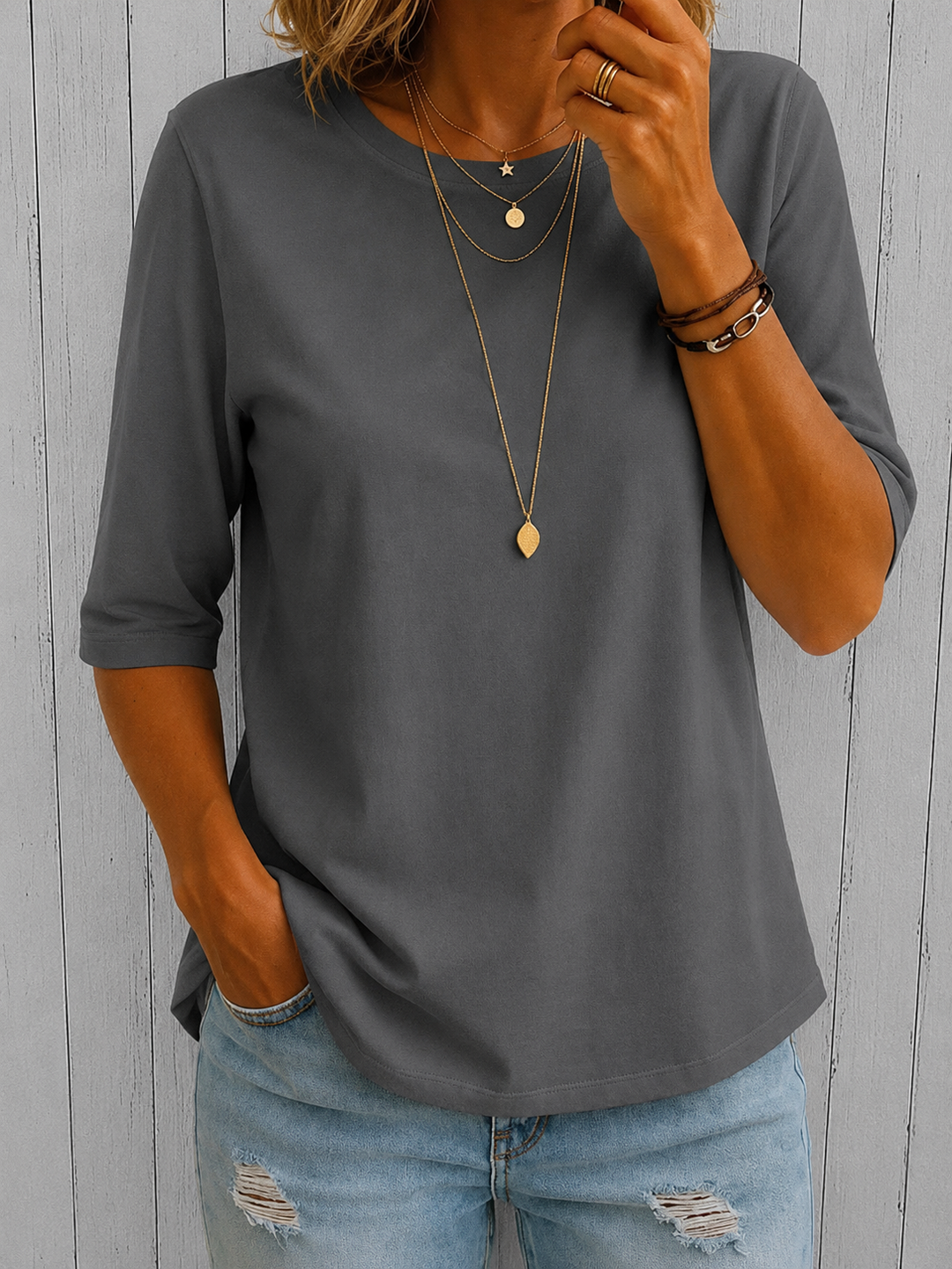 Ashley | Relaxed Everyday Half-Sleeve Tee