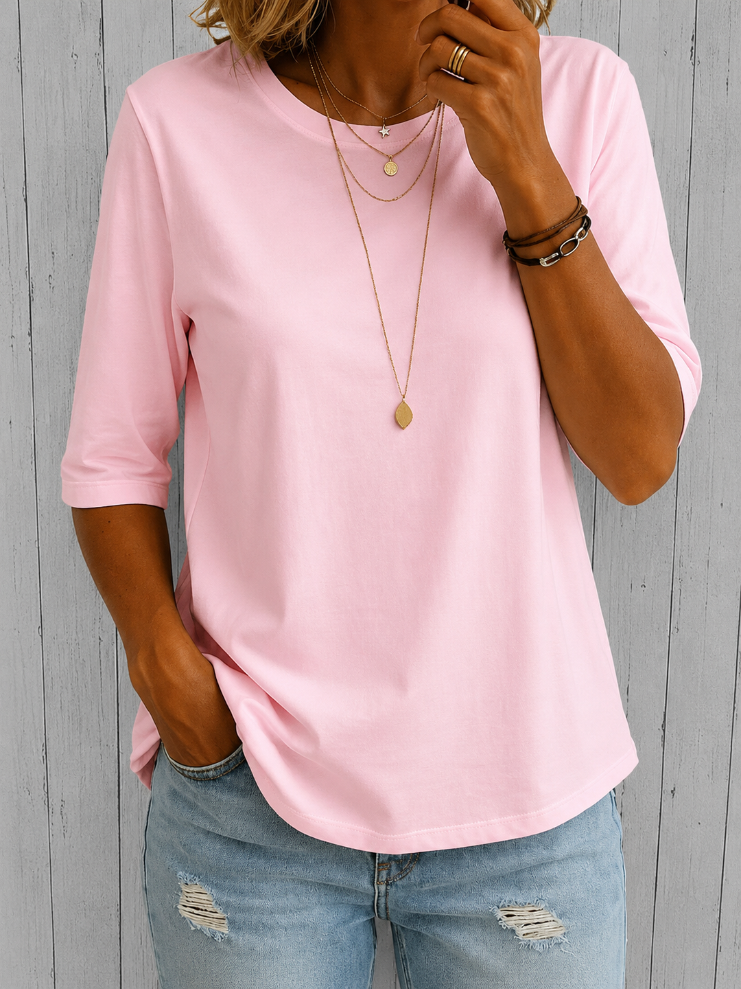 Ashley | Relaxed Everyday Half-Sleeve Tee