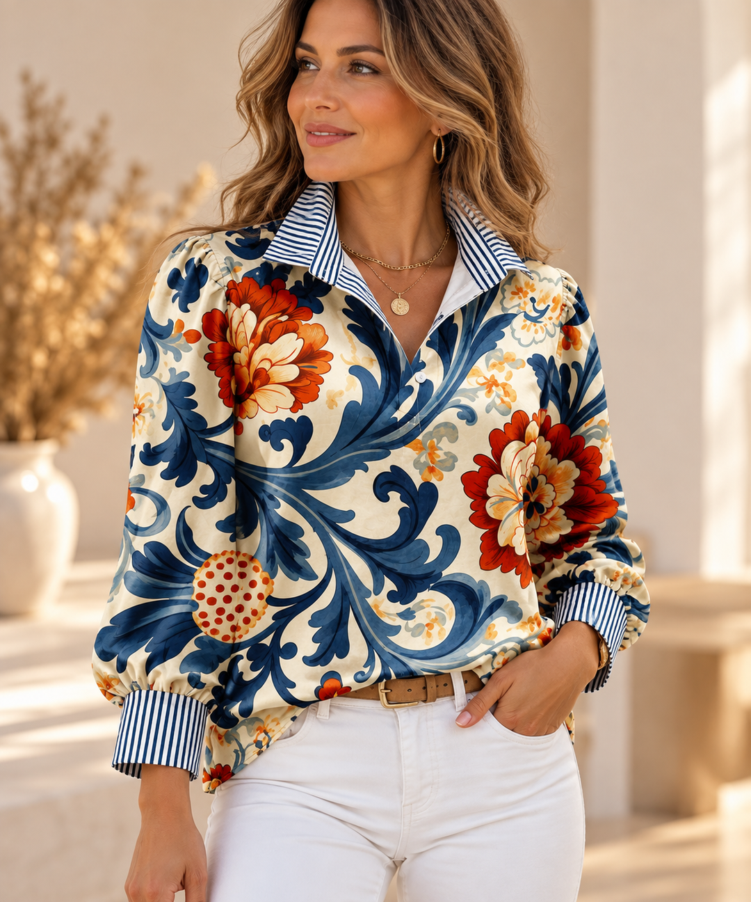 Lucy | Vintage Floral Print Blouse