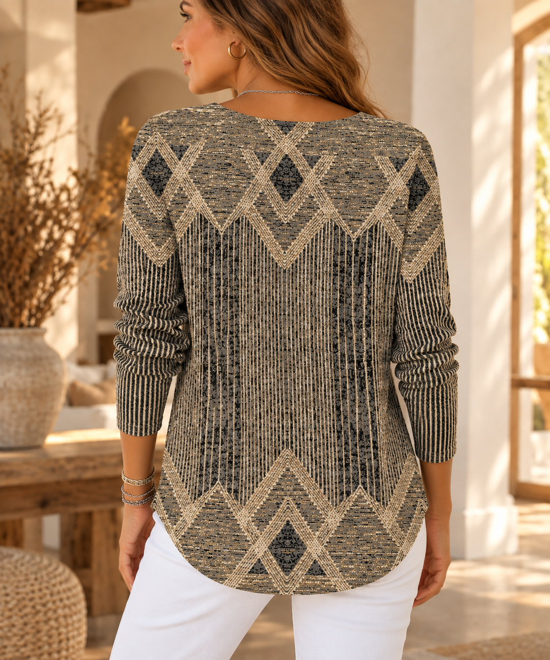 Leila | long sleeve vintage Striped T-Shirt