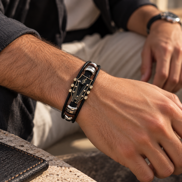 Flavio Guitar Leather Bracelet