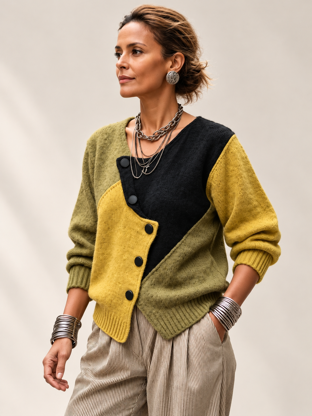 Heidi | Pull en maille color-block