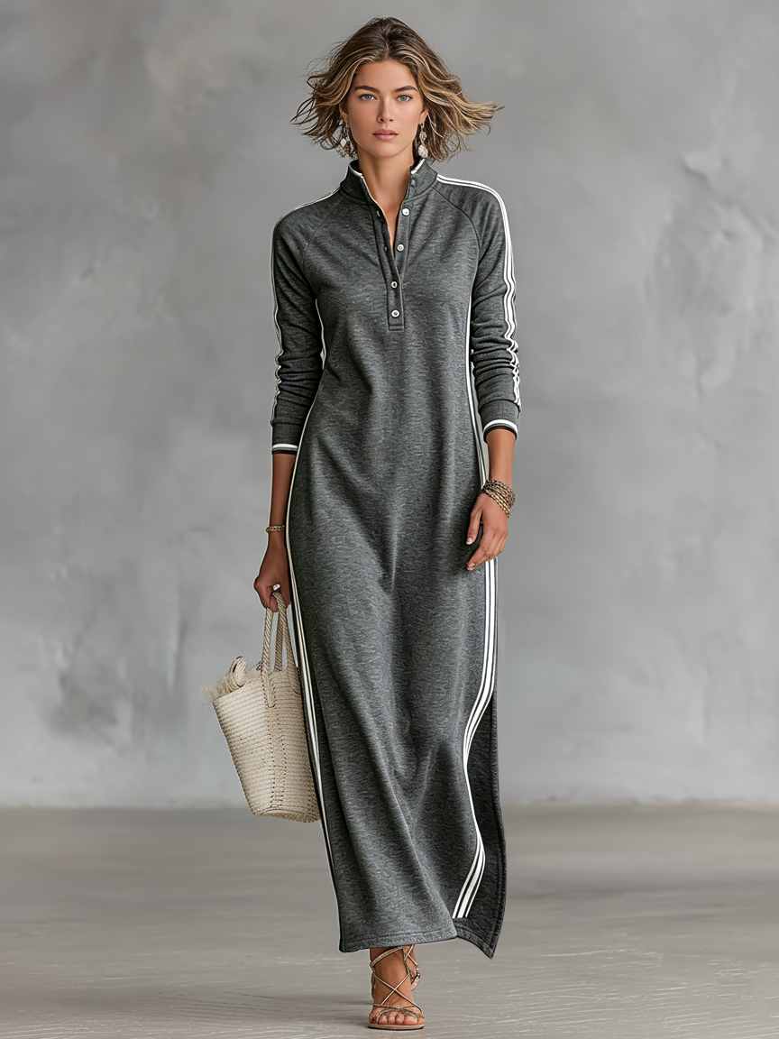 Alana | Minimalist Button-Down Maxi Dress