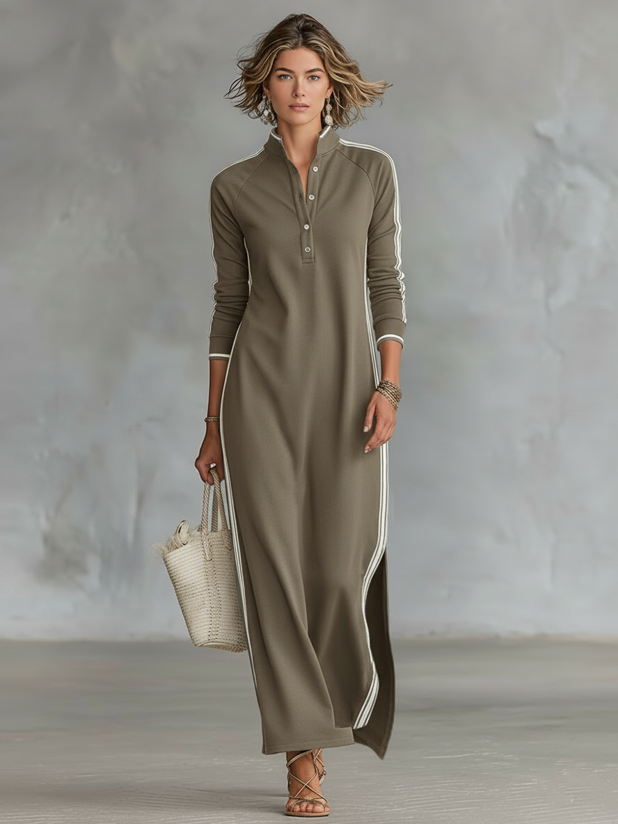 Alana | Minimalist Button-Down Maxi Dress