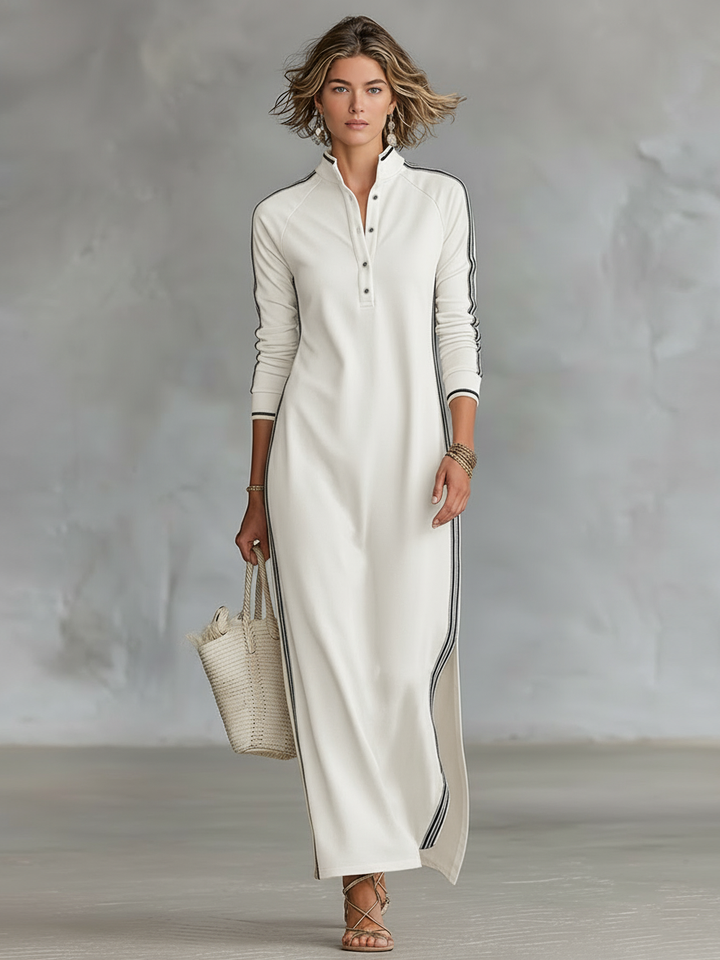 Alana | Minimalist Button-Down Maxi Dress
