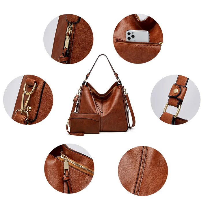 Clara | Luxury Leather  Handbag + FREE Pouch Wallet
