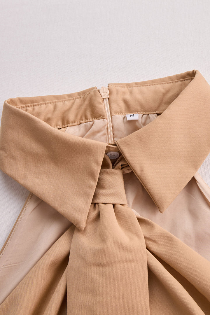 Marcella | Stylish Sleeveless Halter Blouse with Neck Tie Detail