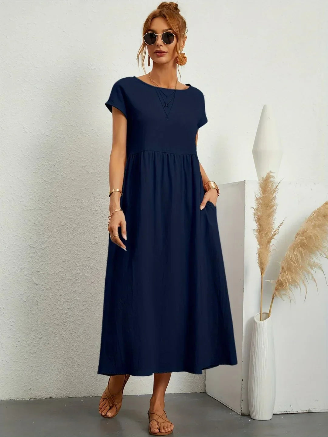 Loretta | Lightweight Soft Cotton Dress with Pockets
