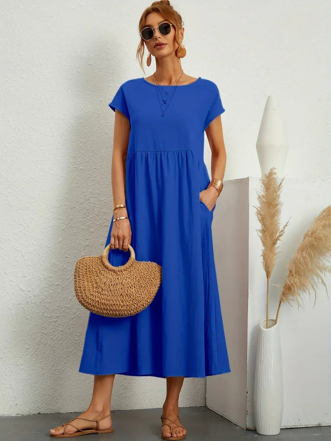 Loretta | Lightweight Soft Cotton Dress with Pockets