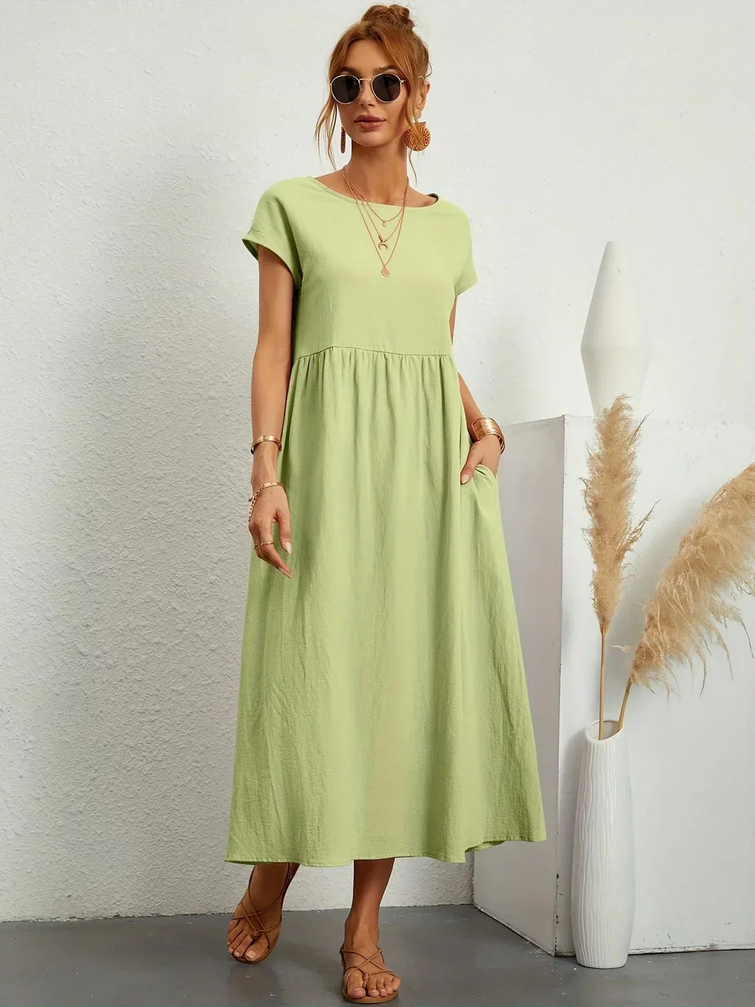 Loretta | Lightweight Soft Cotton Dress with Pockets