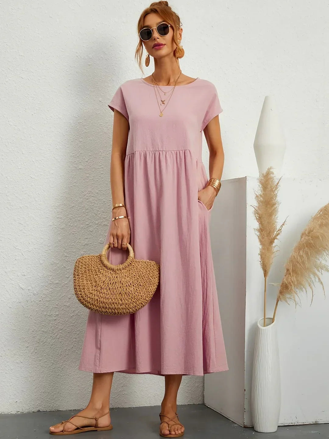 Loretta | Lightweight Soft Cotton Dress with Pockets