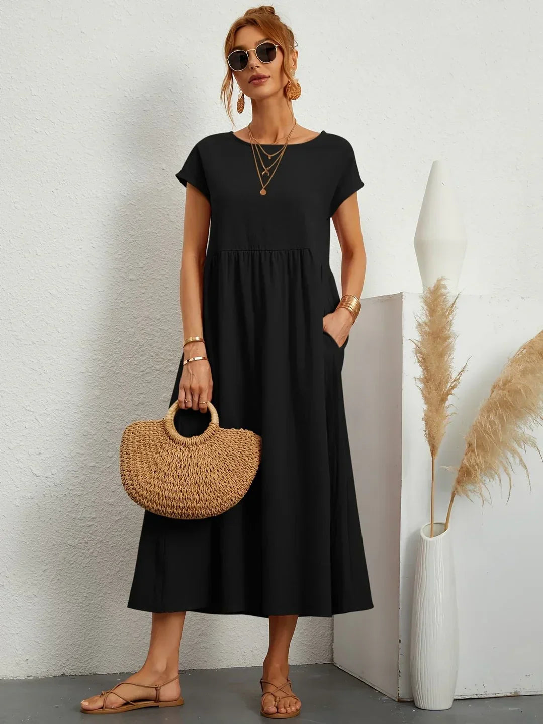 Loretta | Lightweight Soft Cotton Dress with Pockets