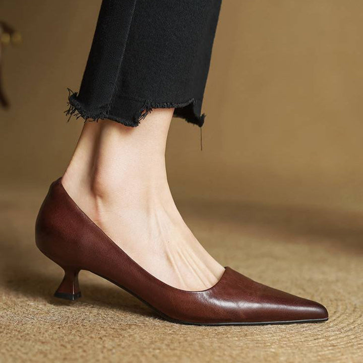 Alyssa | Leather Heels