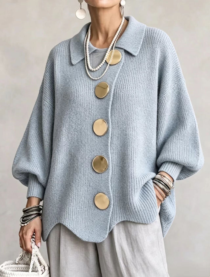 Madison | Oversized cardigan with large gold buttons
