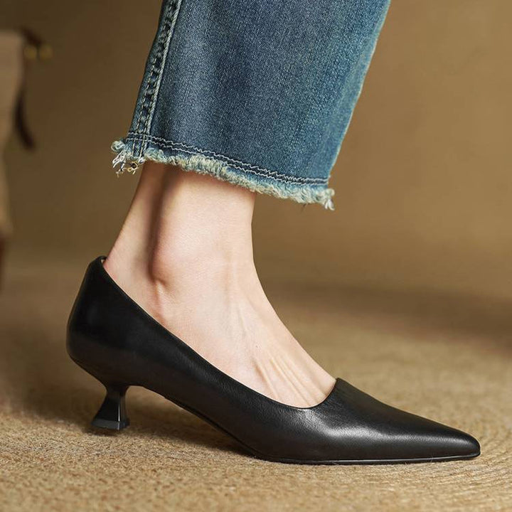 Alyssa | Leather Heels