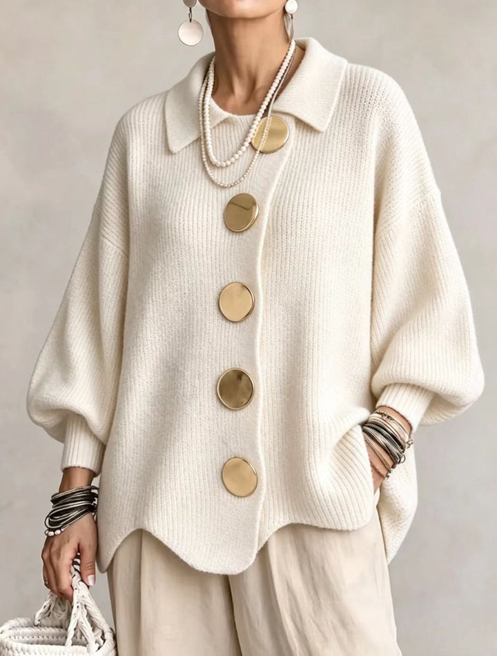 Madison | Oversized cardigan with large gold buttons