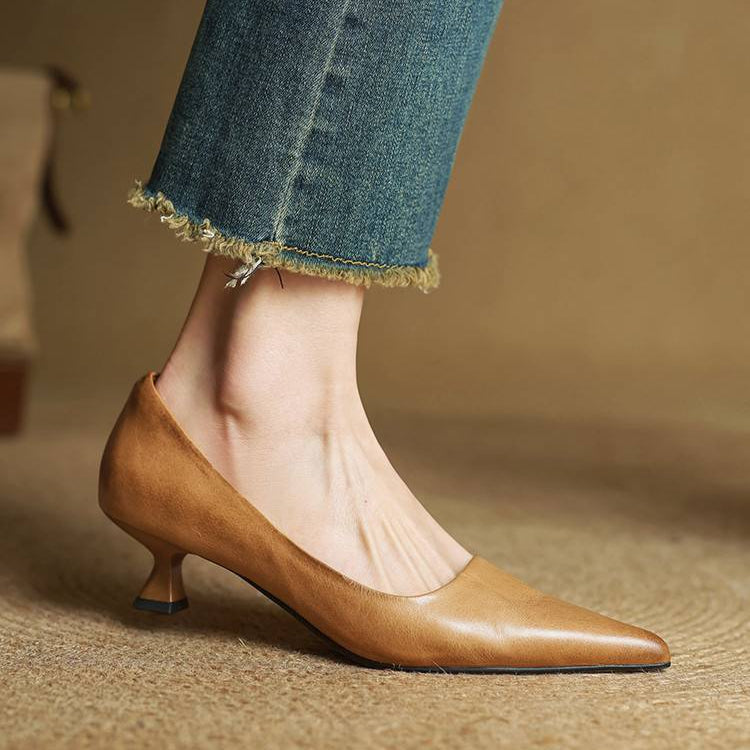 Alyssa | Leather Heels
