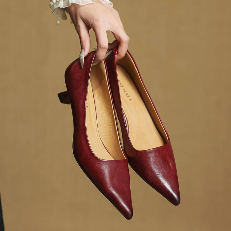 Alyssa | Leather Heels