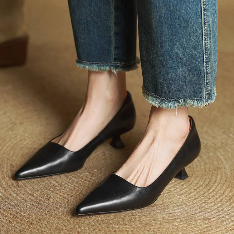 Alyssa | Leather Heels
