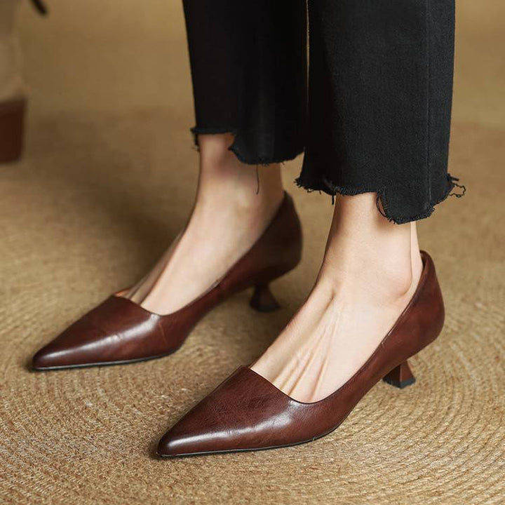 Alyssa | Leather Heels
