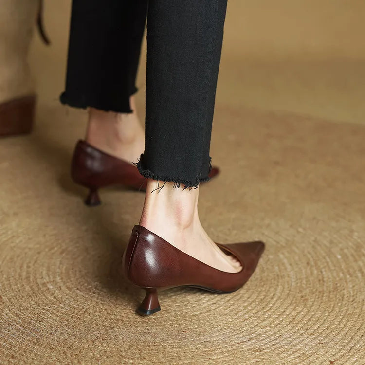 Alyssa | Leather Heels