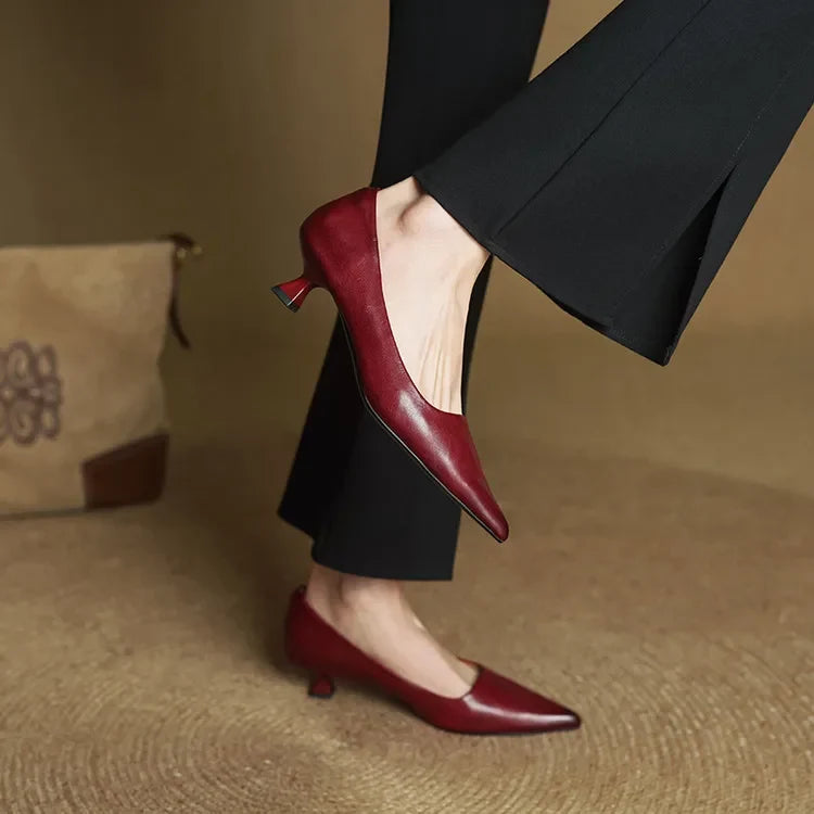 Alyssa | Leather Heels