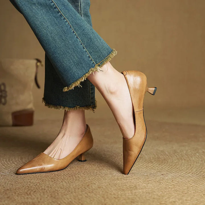 Alyssa | Leather Heels