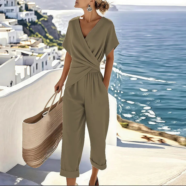 Chiara | Elegant Wrap-Style Capri Set