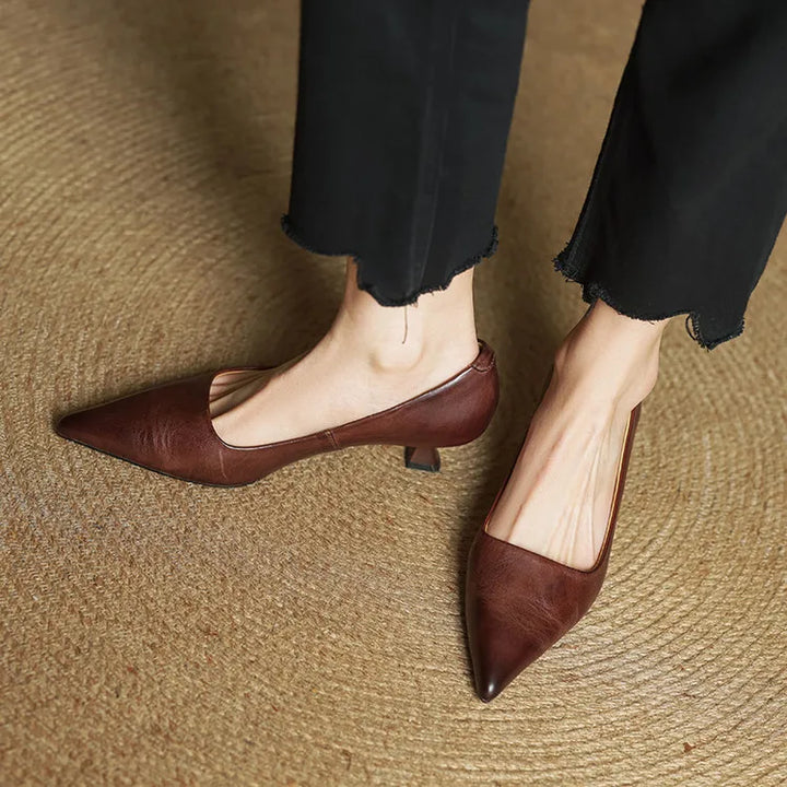 Alyssa | Leather Heels