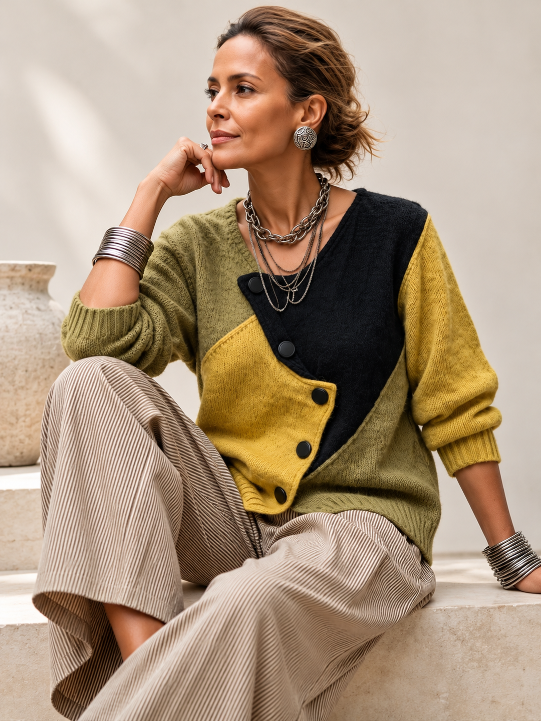 Heidi | Pull en maille color-block