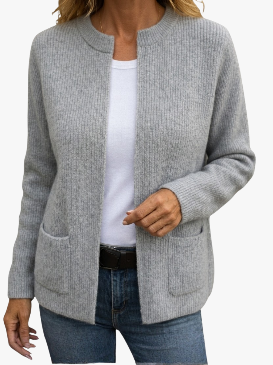 Estelle | Gilet Zippé en Maille Chaude à Poches
