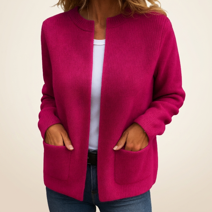 Estelle | Gilet Zippé en Maille Chaude à Poches