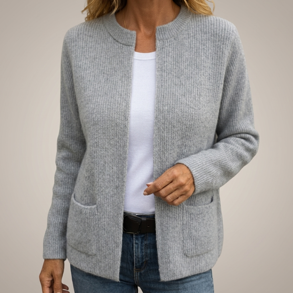 Estelle | Gilet Zippé en Maille Chaude à Poches