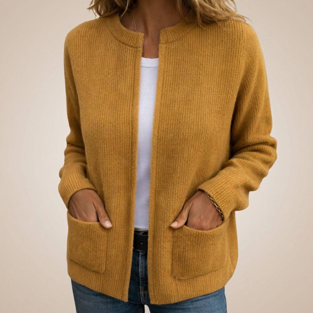 Estelle | Gilet Zippé en Maille Chaude à Poches